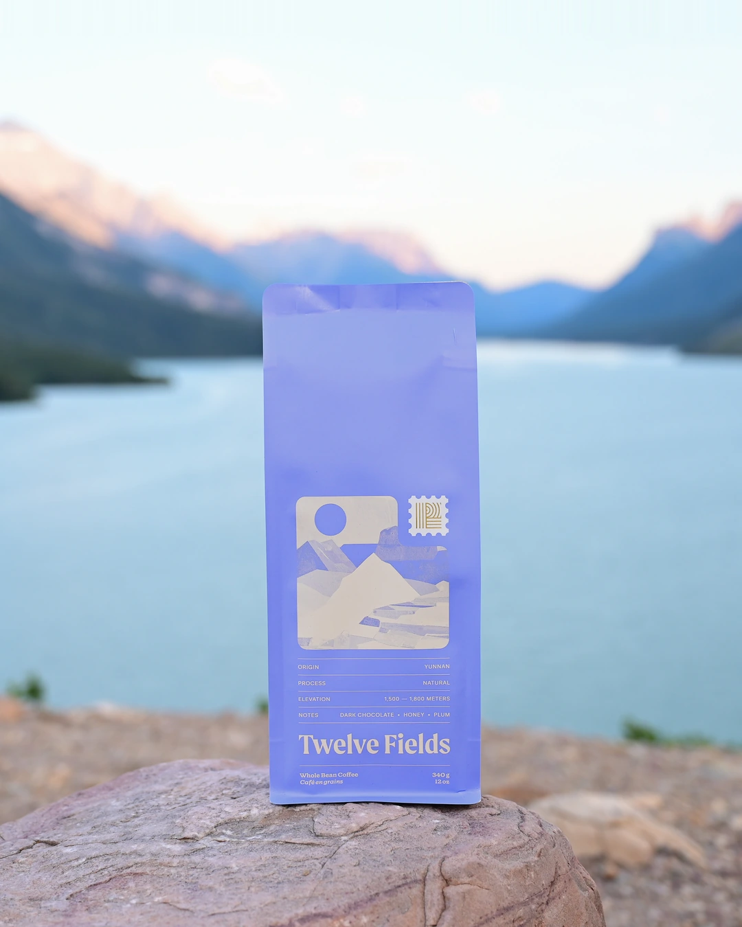 Yunnan Natural coffee overlooking a mountain lake